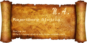 Mayersberg Alojzia névjegykártya